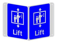 Semn cu doua imagini pentru lift